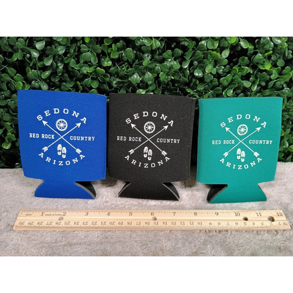 Lot of 3 Sedona Arizona Red Rock Country Can Coolers Koozies‎ Blue Black Teal